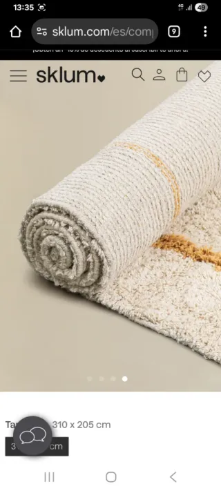 Alfombra Sklum Algodón Beige y Dorado