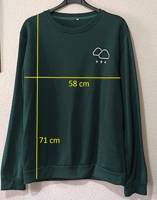 Sudadera Shein verde con estampado