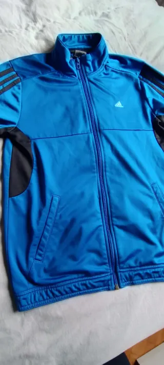 Sudadera Adidas Azul con Rayas niño