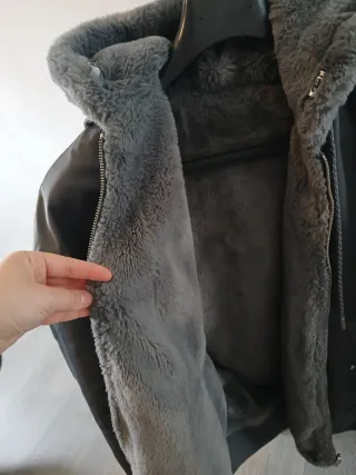 Chaqueta reversible pelo hombre gris