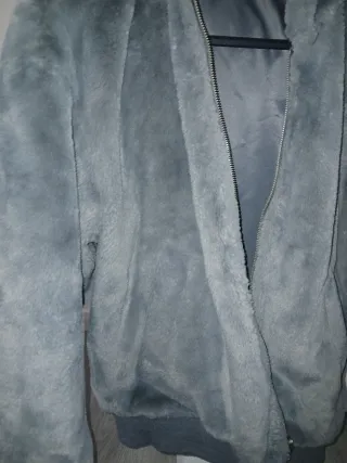 Chaqueta reversible pelo hombre gris