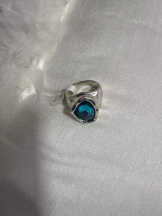Anillo Acero Azul Talla 19mm
