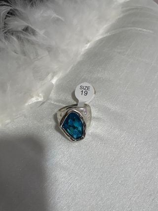 Anillo Acero Azul Talla 19mm
