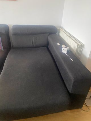 Chaiselongue negro tela