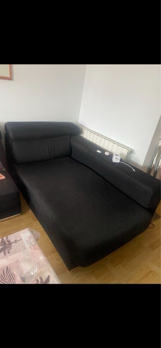 Chaiselongue negro tela
