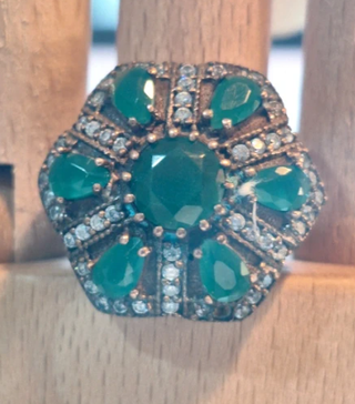 Anello 925 Giada Verde