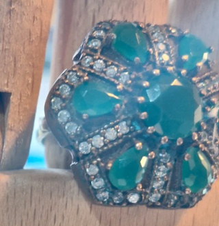 Anello 925 Giada Verde