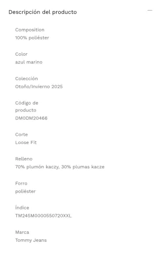 Parka Tommy Jeans Azul