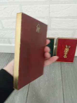 3 Cuadros Antiguos Figuras Doradas