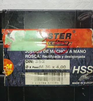 Juego Machos M36 x 4 HSS DIN 352