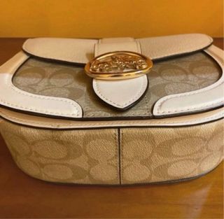 Borsa Coach Kat Saddle Beige/Bianca/Oro