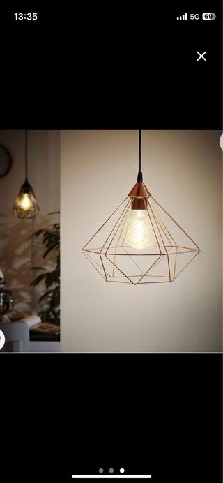 Lámpara Techo Bronce Diseño Diamante