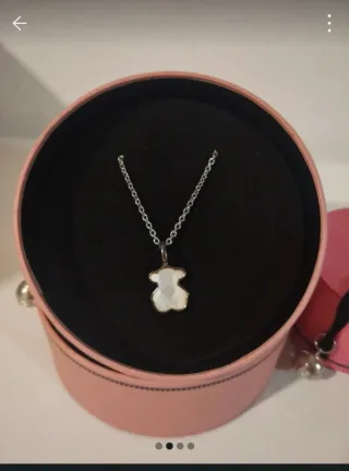 Collar Tous Oso Nácar Blanco y Dorado