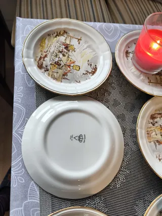 - Juego de 6 Platos Decorativos Vintage