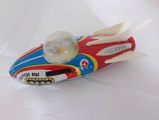 Giocattolo in latta Torpedo Boat anni '70 - raro