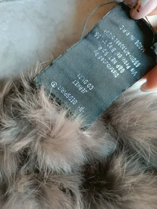 Sciarpa pon pon in pelliccia di coniglio e lana