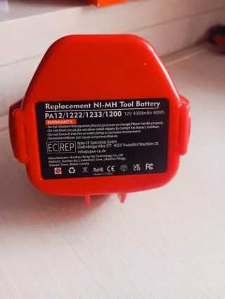 Batería Herramienta 12V 4000mAh Ni-MH