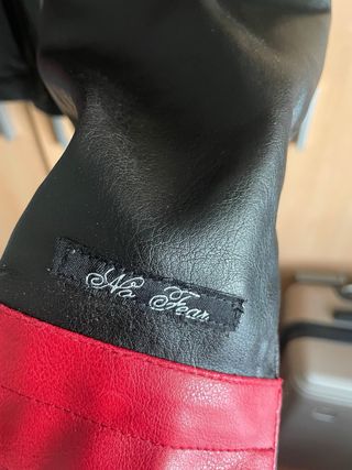 Chaqueta de cuero No Fear Negra y Roja