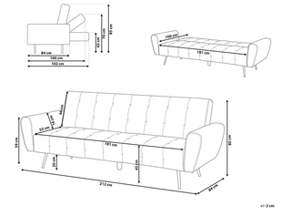 Divano in velluto vintage - SPEDIZIONE GRATUITA - 212cm