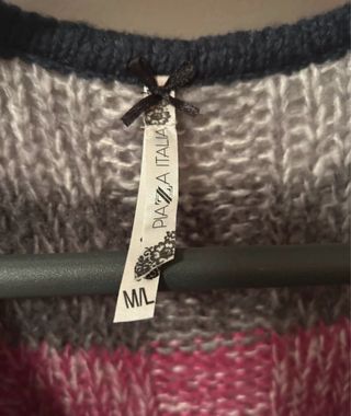 Vestito maglia scollo a V a righe