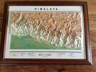 Mapa en relieve del himalaya