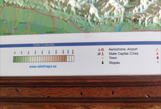 Mapa en relieve del himalaya