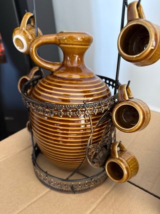 Juego licorero rústico con 6 copas