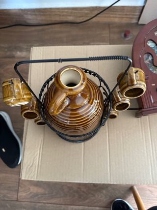 Juego licorero rústico con 6 copas