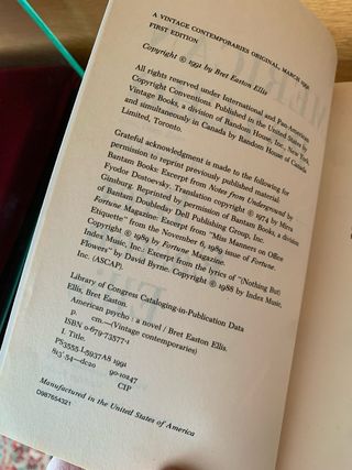 American Psycho, 1a ed americana