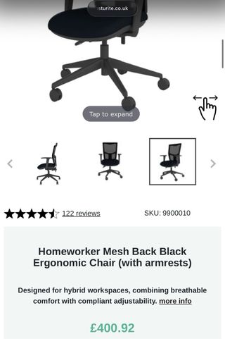 Silla ergonómica de oficina negra
