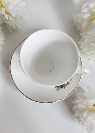 Taza de té y platillo de porcelana inglesa