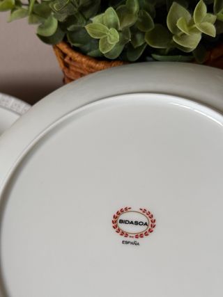 Set 4 Platos de Postre, porcelana fina Bidasoa