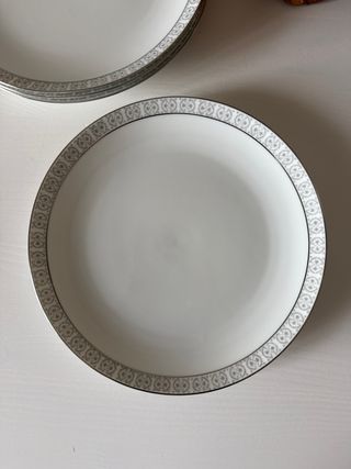 Set 4 Platos de Postre, porcelana fina Bidasoa