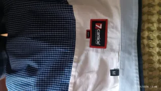 Camisa de cuadros azul hombre manga larga