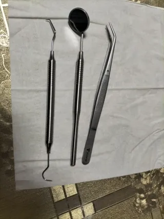 Kit Exploración Dental Espejo Sonda Pinza