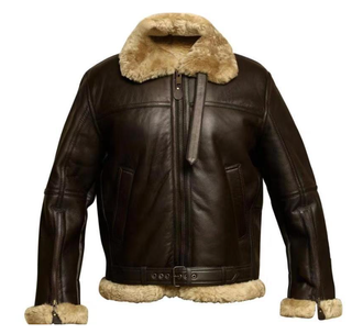 Chaqueta marrón estilo aviador