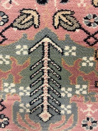 Alfombra Española Lana Beige y Rosa