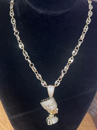 Collar 45cm Oro 14K Busto Nefertiti