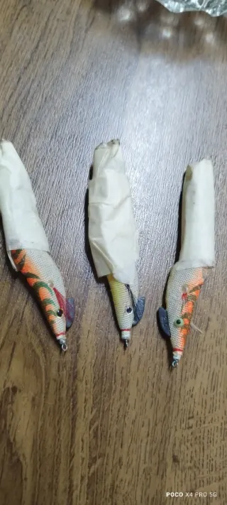 3 señuelos de pesca para calamar