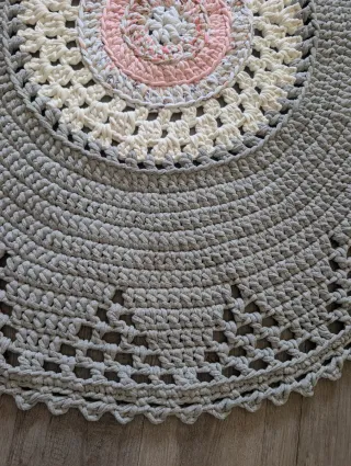Alfombra ganchillo redonda 110cm
