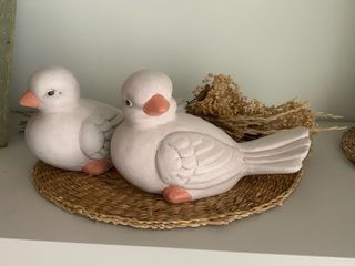 Pareja Tórtolas Cerámica Decorativas