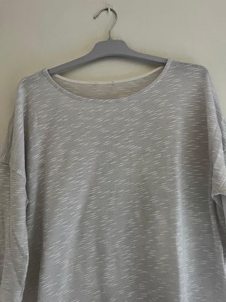 Blusa Bershka M Gris Doble Capa Top Superposicion