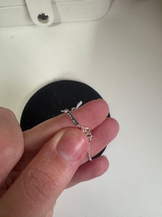 Conjunto plateado  corazón rojo brillantePlata 925