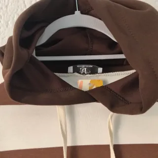 Vestido largo rayas blanco y marrón