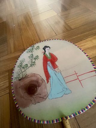 Coppia antichi ventagli cinesi dipinti a mano