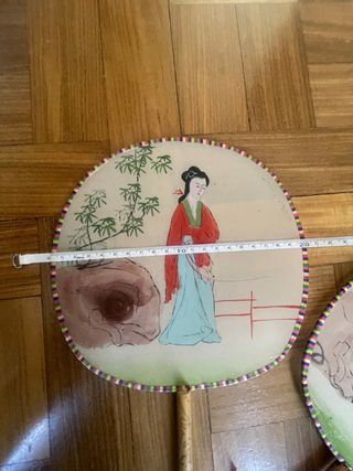 Coppia antichi ventagli cinesi dipinti a mano