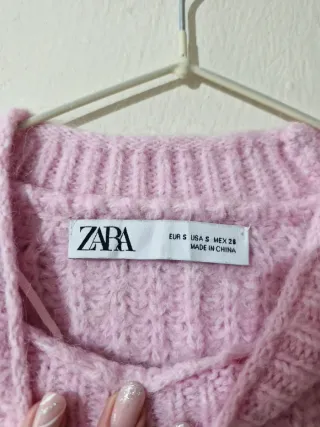 Jersey rosa de punto Zara
