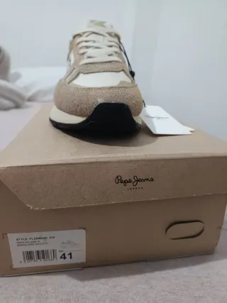 Zapatillas Pepe Jeans Mujer Beige y Dorado