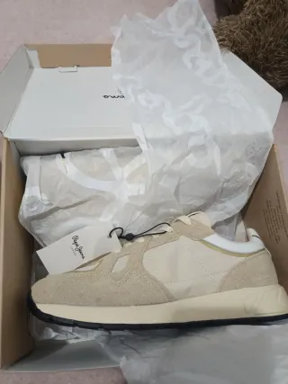 Zapatillas Pepe Jeans Mujer Beige y Dorado