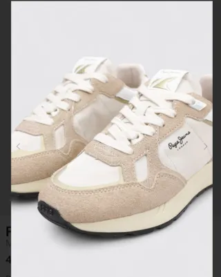 Zapatillas Pepe Jeans Mujer Beige y Dorado